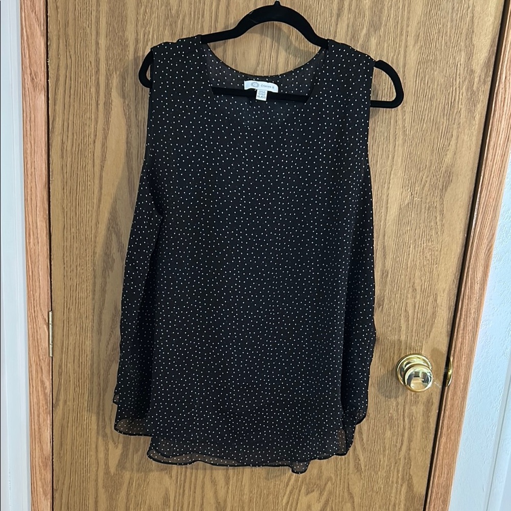 Black Polka Dot Women's Top